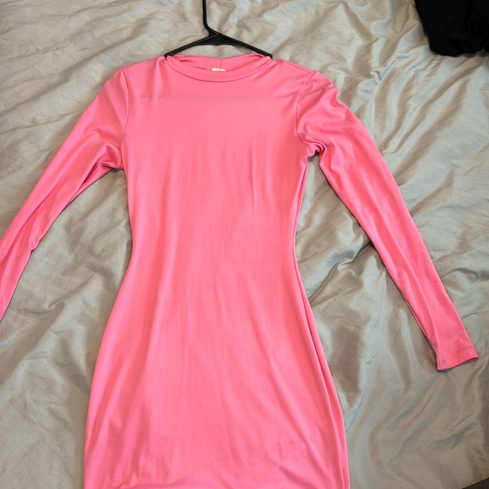 Size medium mock neck pink long sleeve mini dress